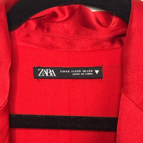 ZARA Satin Mini Dress Blazer | Red | XS | Worn Once - Picture 2 of 2